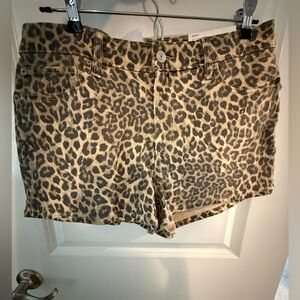 American Eagle Outfitters Leopard Print Jean Shorts